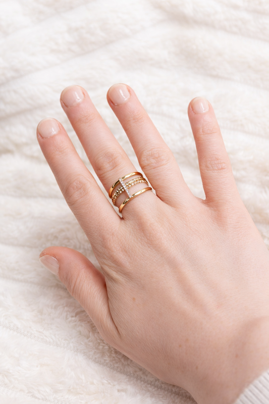 Bague Croisée Dorée