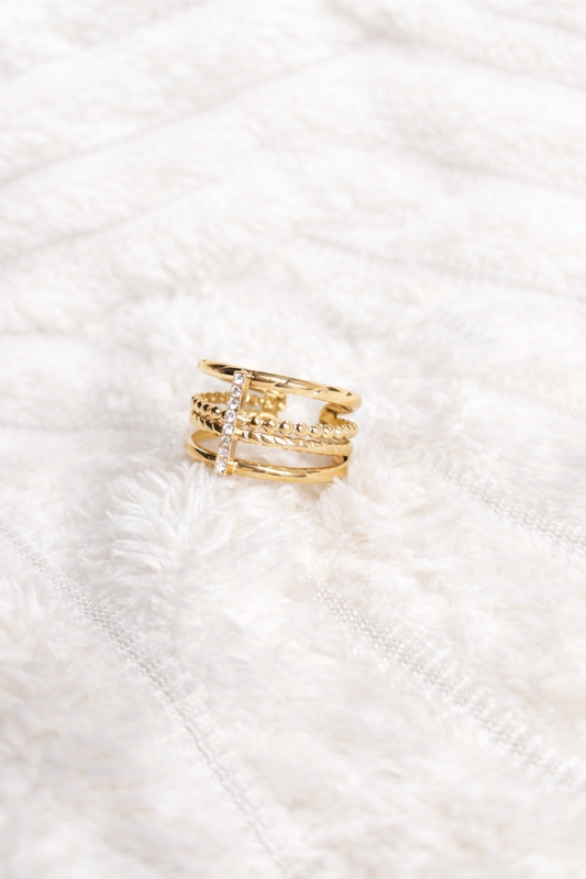 Bague Croisée Dorée