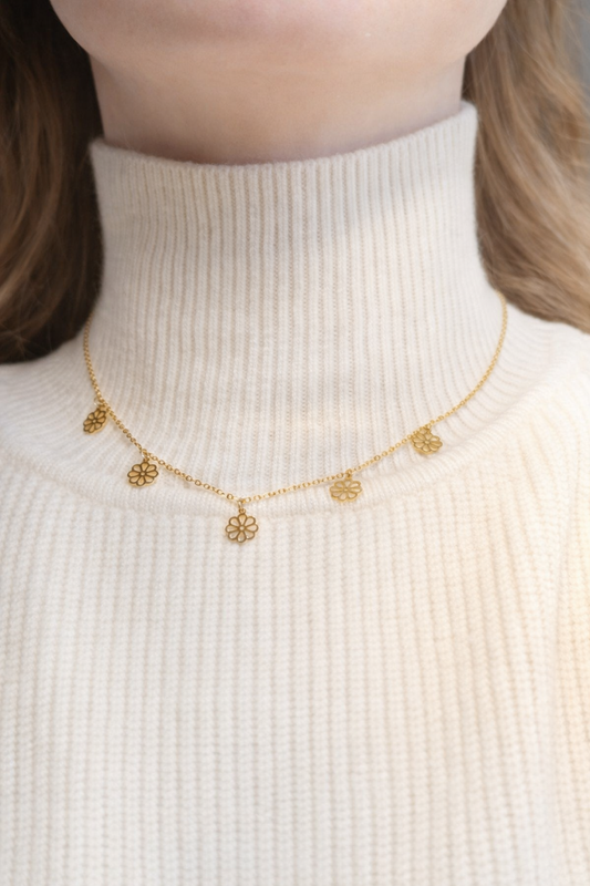 Collier Fleurs Dorées